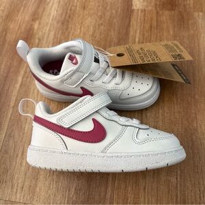 NEW Nike Court Borough Low Recraft Platinum/Beet Toddler Girl's Sneaker Size 8c